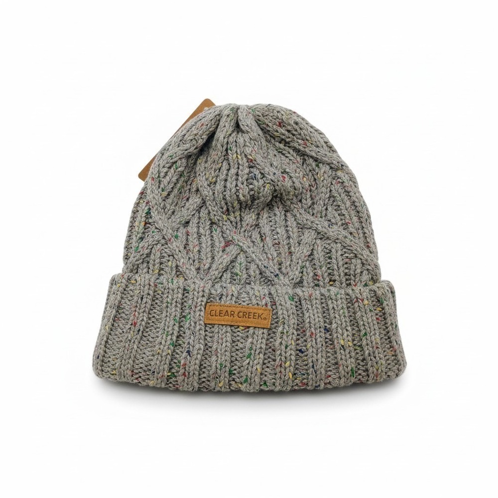 Clear Creek Women's Knit Stockings Cap Gray Red Yellow Green Flexs Wool Blend OS